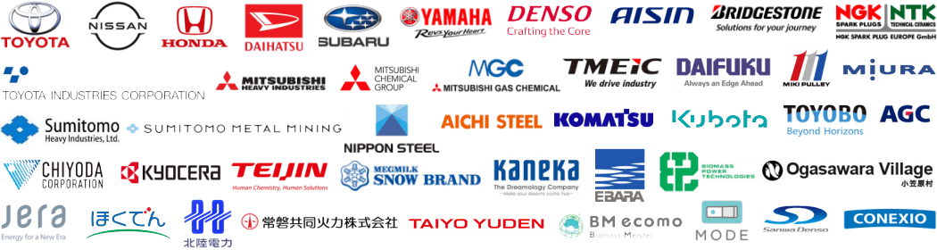 主要なコナンエアーのユーザー様：トヨタ自動車・日産自動車・本田技研工業・ダイハツ工業・SUBARU・ヤマハ・デンソー・アイシン・ブリヂストン・NGK NTK・豊田自動織機・三菱重工・三菱ケミカルグループ・三菱ガス化学・TMEIC・ダイフク・三木プーリー・ミウラ・住友重機械工業・住友金属鉱山・コマツ・クボタ・日本製鉄・愛知製鋼・東洋紡・AGC・千代田化工建設・京セラ・帝人・雪印・カネカ・バイオマスパワーテクノロジーズ・小笠原村・JERA・北海道電力・北陸電力・常磐共同火力・太陽誘電・BMエコモ・MODE・サンワ電装・コネクシオ